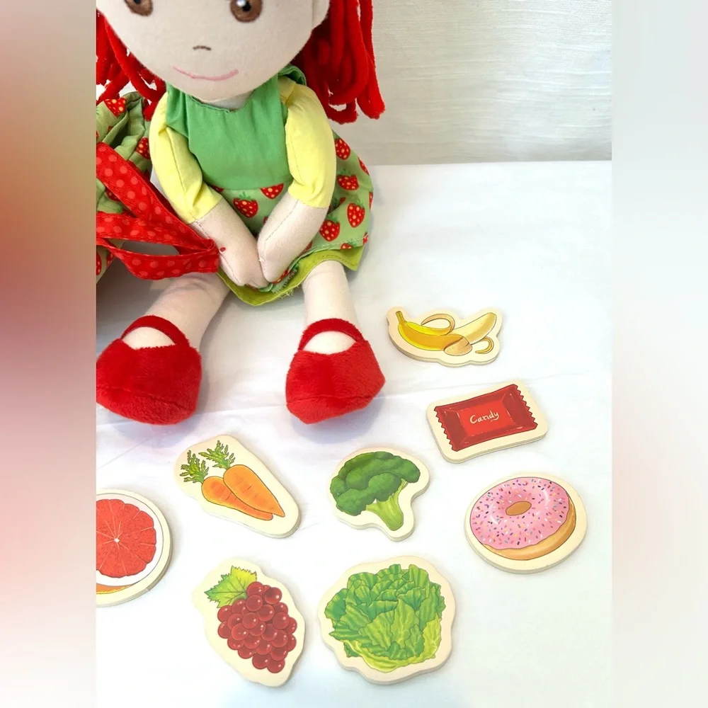 Strawberry Doll with Red Hair and Good‎ For You Healthy Eating Food Accessories